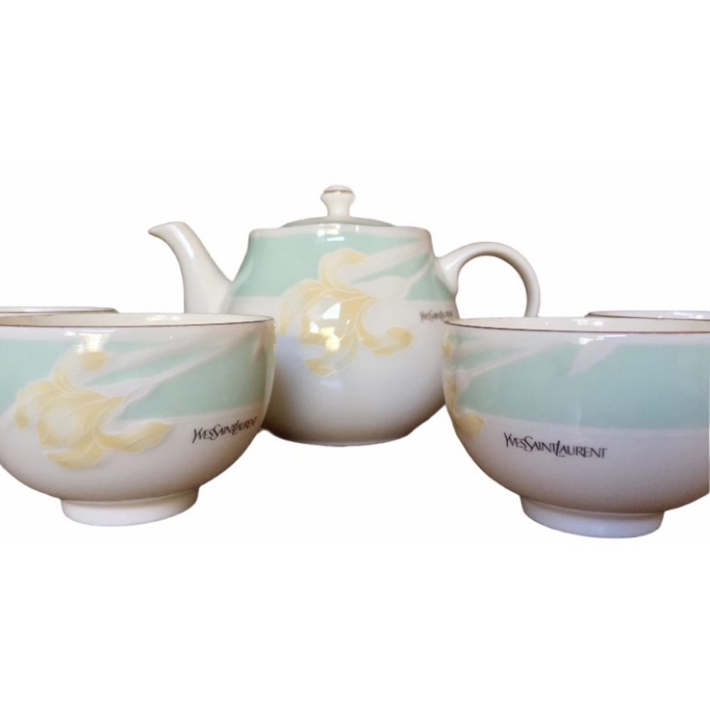 HP 6/18🎉 YSL Collection x Yamaka • Vintage Teapot Set Teacups Service for 4 - Picture 4 of 6